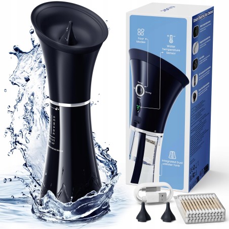 Irygator do uszu z czujnikiem temperatury IPX7 4 tryby USB czarny