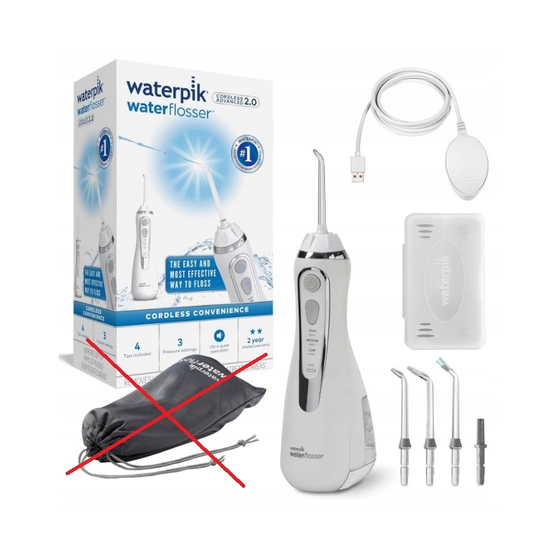 Outlet Waterpik WP-580EU Irygator bezprzewodowy 3 ciśnienia USB biały