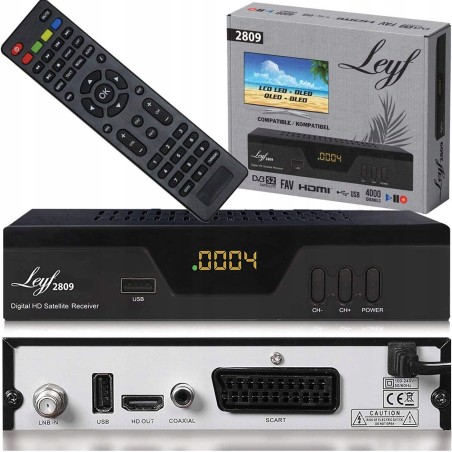 Outlet Leyf 2809 odbiornik satelitarny DVB-S2 Full HD 1080p HDMI USB pilot