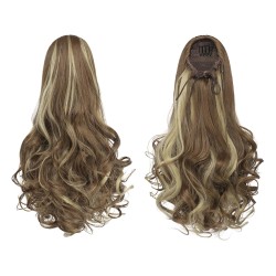 Outlet FESHFEN Syntetyczne przedłużenie włosów kucyk 38 cm brązowo-blond