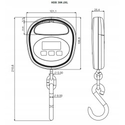 Outlet Waga hakowa wisząca Kern HDB 30K-2XL cyfrowa 30kg biała