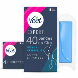 Veet Expert paski woskowe 40 szt do depilacji nóg i ciała skóra wrażliwa