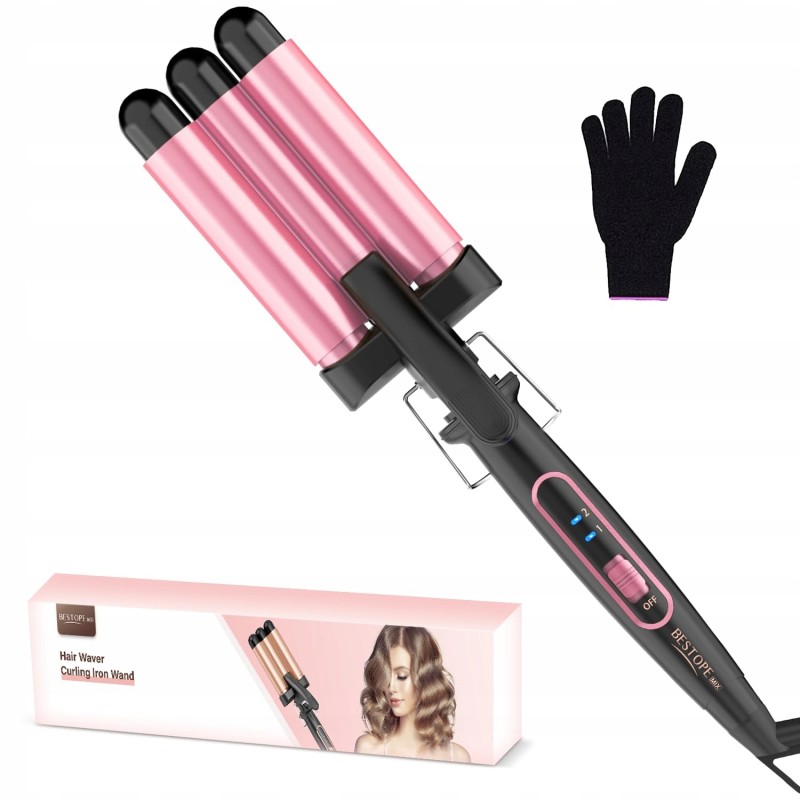 Outlet BESTOPE PRO MD-J501 lokówka potrójna do włosów 3 wałki 22 mm lekka