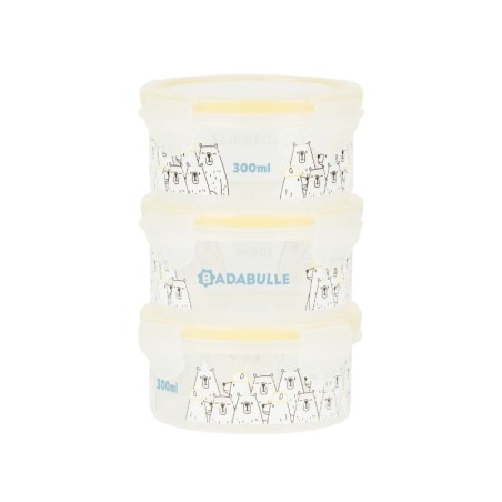Outlet Badabulle miski z pokrywkami i klipsami MAXIBOX 3szt 300ml