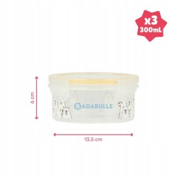 Outlet Badabulle miski z pokrywkami i klipsami MAXIBOX 3szt 300ml
