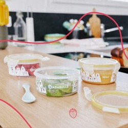 Outlet Badabulle miski z pokrywkami i klipsami MAXIBOX 3szt 300ml