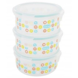 Outlet Badabulle miski z pokrywkami i klipsami MAXIBOX 3szt 300ml