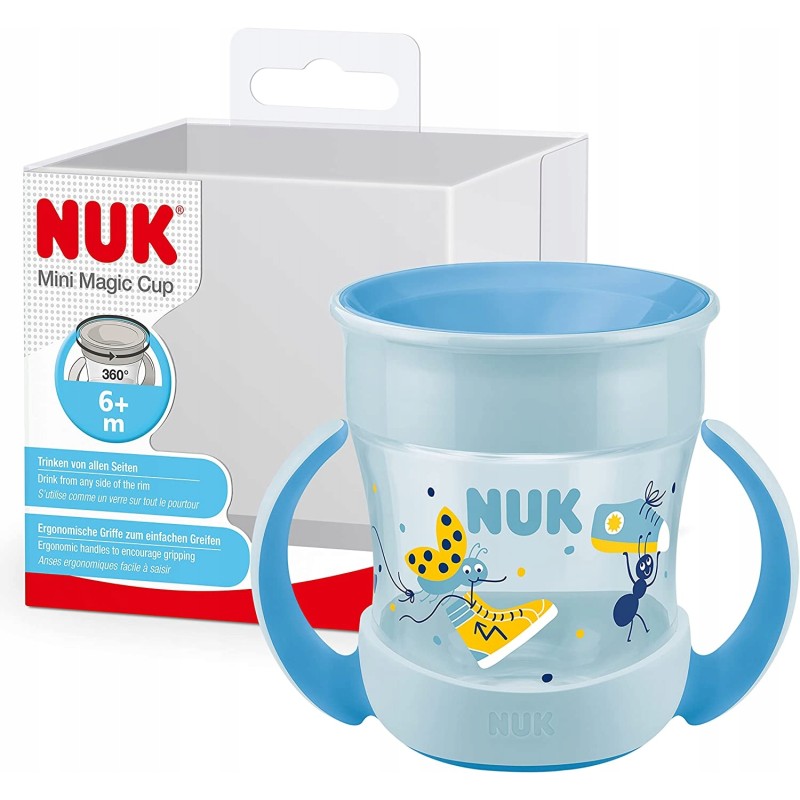 NUK Mini Magic Cup Niekapek 360 Anti-Spill Od 6m+ Uchwyty BPA Free