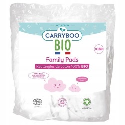 Kwadraty z bawełny organicznej delikatne Carryboo Bio Family Pads 180 szt.