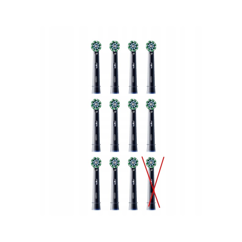 Oral-B Pro Cross Action Black Końcówki do szczoteczek elektrycznych 11 szt.
