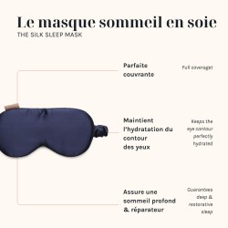 Emily's Pillow Maska Na Oczy 100% Jedwab Morwowy 19 Momme Granatowa