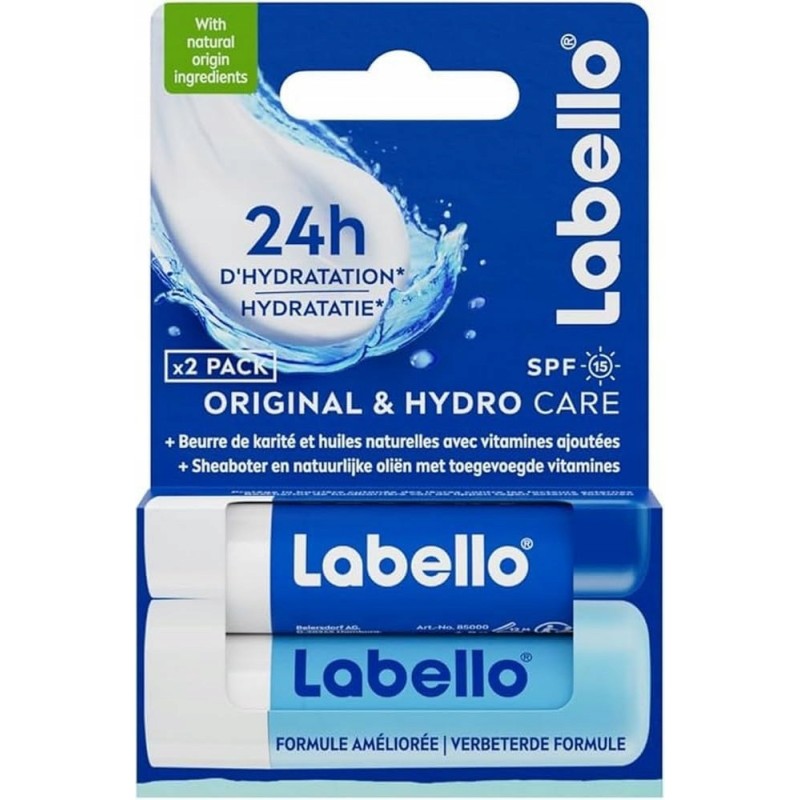Labello Zestaw Pomadek Ochronnych Original i Hydro Care SPF 15 2x5ml