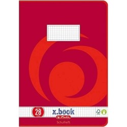 Outlet X.BOOK zeszyt A4 16 kartek kratka 80 g red margines 1 szt.