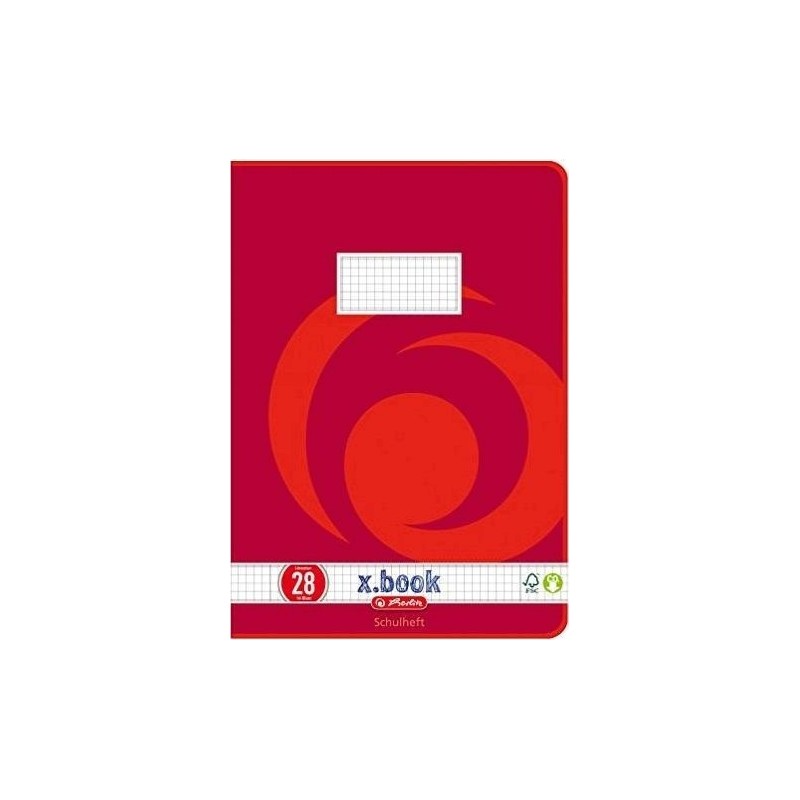 Outlet X.BOOK zeszyt A4 16 kartek kratka 80 g red margines 1 szt.