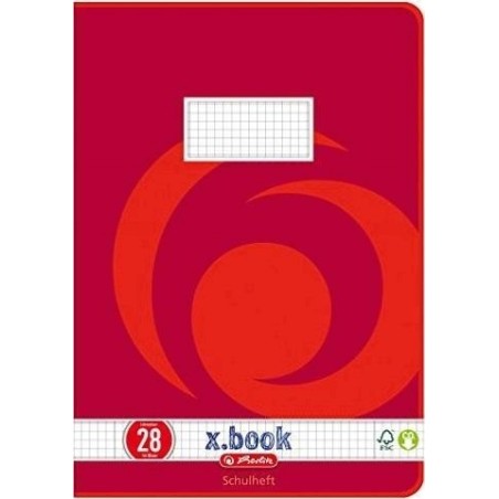 Outlet X.BOOK zeszyt A4 16 kartek kratka 80 g red margines 1 szt.