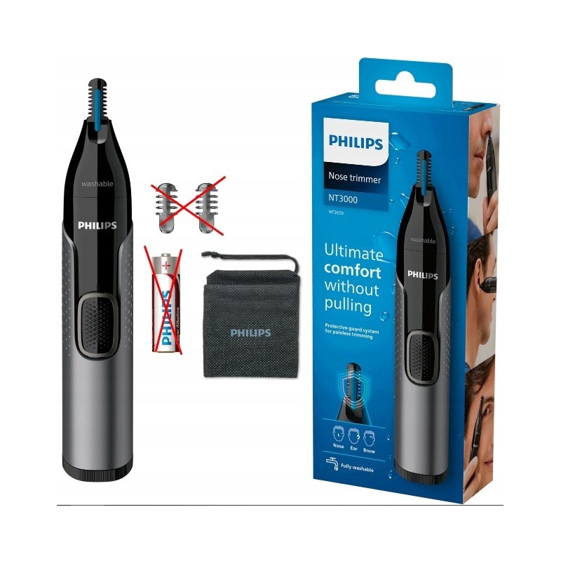 Outlet Philips NT3650/16 trymer do nosa uszu wodoszczelny 5mm bateryjne