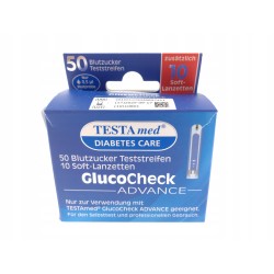 Paski testowe TestaMed GlucoCheck Advance 50 szt. + 10 lancetów