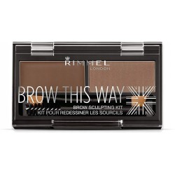 Rimmel Brow This Way Paleta do brwi Wosk i Cień 002 - Średni Brąz