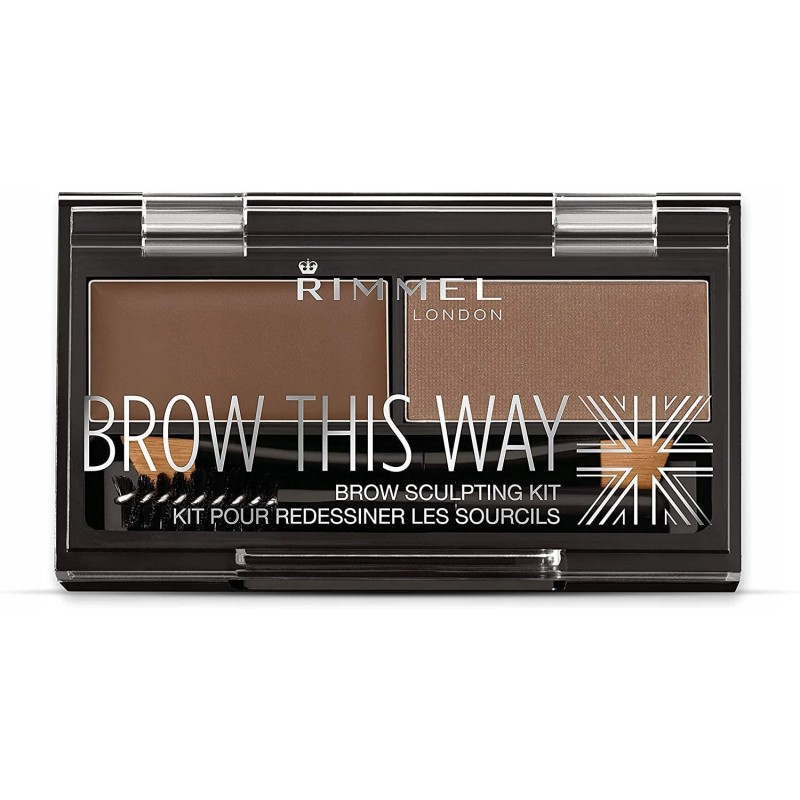 Rimmel Brow This Way Paleta do brwi Wosk i Cień 002 - Średni Brąz
