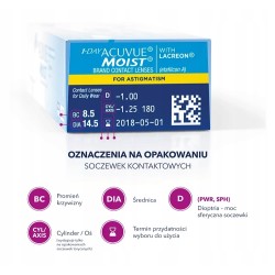 1-DAY ACUVUE MOIST FOR ASTIGMATISM SOCZEWKI 30 SZT 8.5 -3.75 -0.75 170