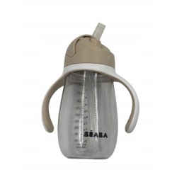 Outlet BÉABA butelka kubek 2w1 dziecięcy 300 ml beżowa bidon treningowy