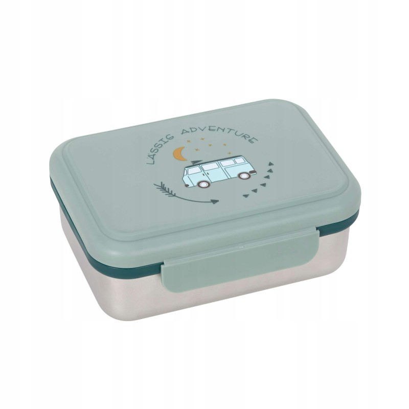 LÄSSIG Adventure lunch box śniadaniówka stal nierdzewna zielona 17x13 cm