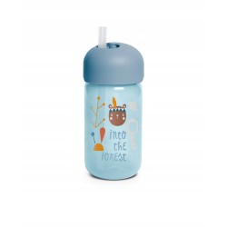 Outlet Suavinex Forest bidon niekapek z rurką 340ml niebieski 18m+ szczelny