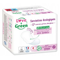 Love & Green Hipoalergiczne podpaski na noc 9 szt