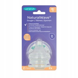 LANSINOH smoczek na butelkę do mleka naturalwave 3m+ M średni przepływ 2szt