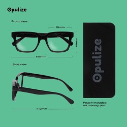 Okulary OPULIZE ERA do komputera UV400 antyrefleksyjne +1,00 czarne