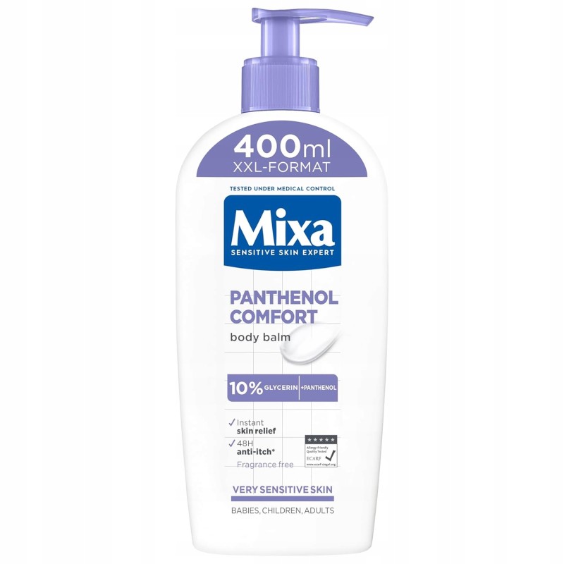 BALSAM DO CIAŁA KOJĄCY do BARDZO WRAŻLIWEJ SKÓRY MIXA PANTENOL XXL z DE