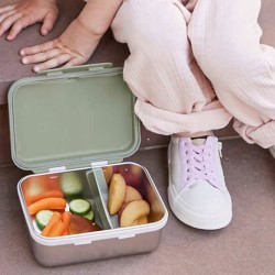 Pudełko śniadaniowe Lassig Lunchbox ze stali nierdzewnej oliwkowy