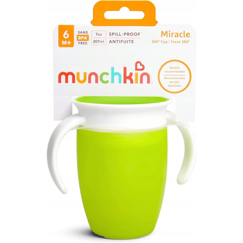 Outlet Munchkin Miracle 360° kubek treningowy z uchwytami zielony 207 ml
