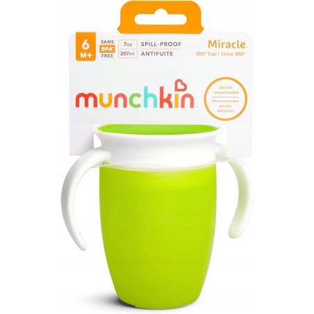 Outlet Munchkin Miracle 360° kubek treningowy z uchwytami zielony 207 ml