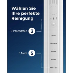 Outlet Szczoteczka soniczna Y09, 5 trybów, 3 intensywności, 1 końcówka,