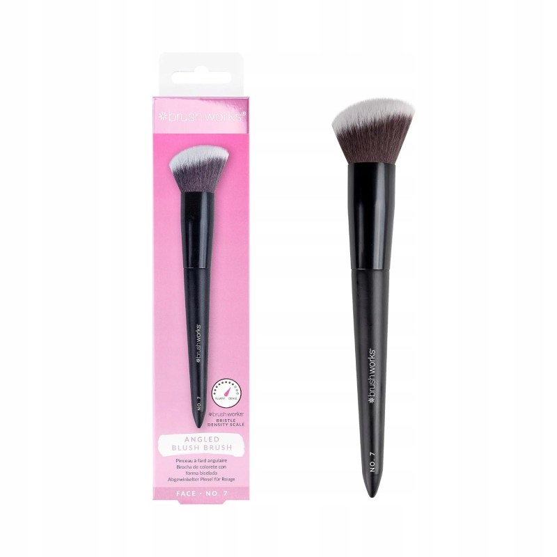 Brushworks Nr 7 kątowy pędzel do różu w kolorze czarnym