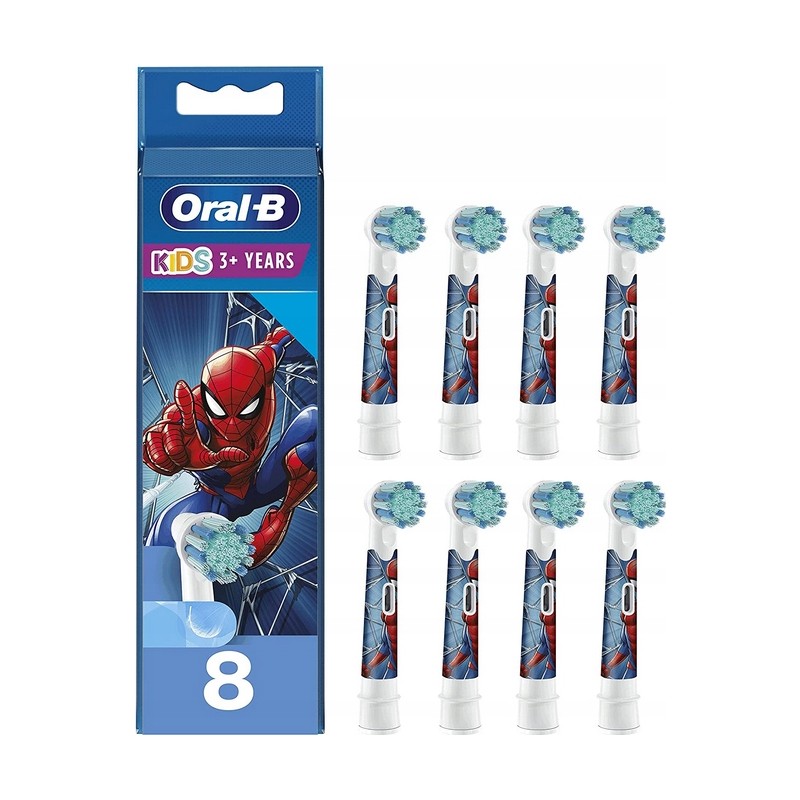 Oral-B Kids Spiderman końcówki do szczoteczki dla dzieci 8 szt miękkie 3+