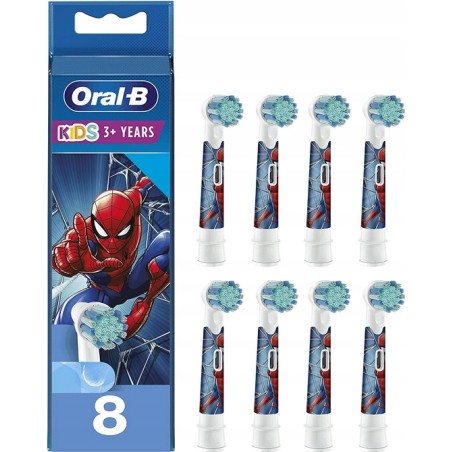 Oral-B Kids Spiderman końcówki do szczoteczki dla dzieci 8 szt miękkie 3+