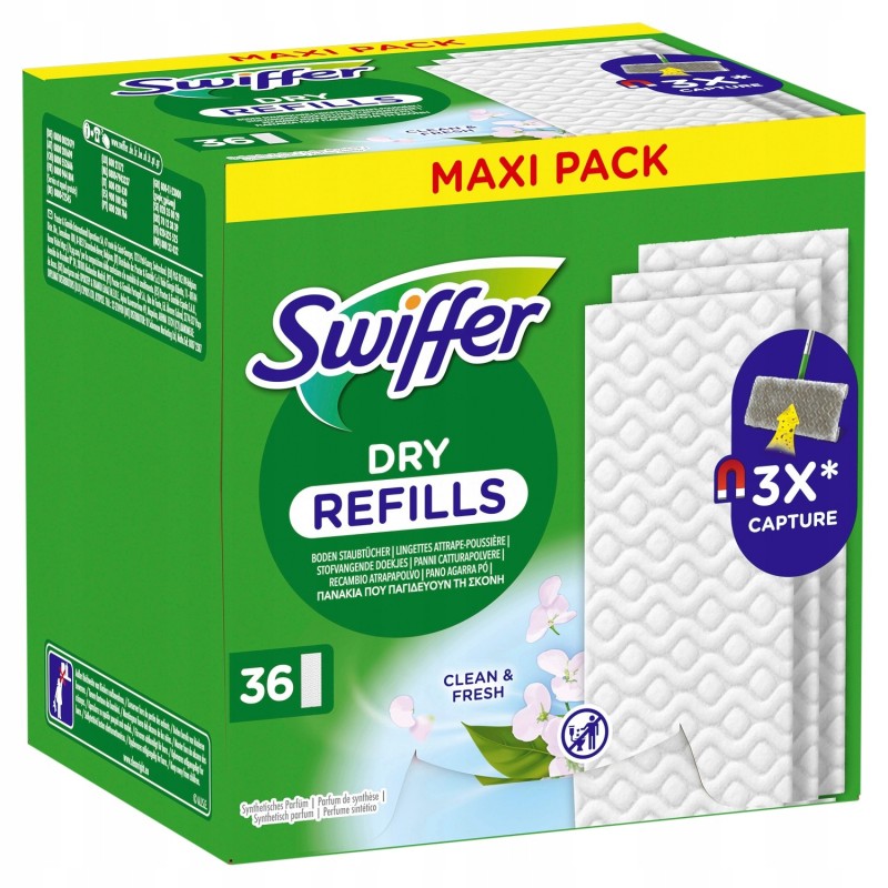 Swiffer DRY suche wkłady do mopa, zapas, CLEAN & FRESH zapachowe 36 szt