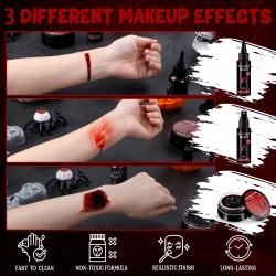 Zestaw do makijażu Halloween sztuczna krew 50ml i krople 50g + 50g plasma