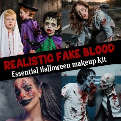 Zestaw do makijażu Halloween sztuczna krew 50ml i krople 50g + 50g plasma
