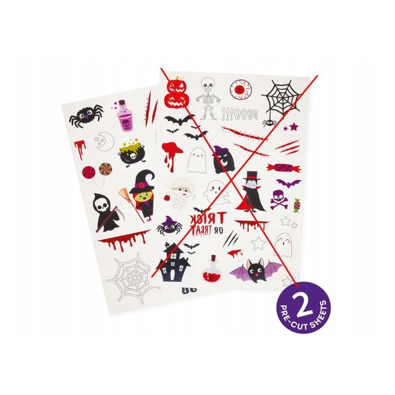 Outlet LEGAMI Tatuaże Halloween dla dzieci 25 szt. świecące, wodoodporne 3+