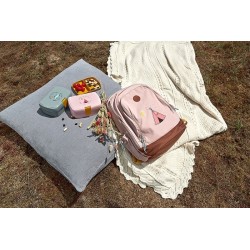 Pudełko śniadaniowe Lassig Lunchbox z wkładką Adventure Bus niebiesko żółty