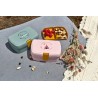 Pudełko śniadaniowe Lassig Lunchbox z wkładką Adventure Bus niebiesko żółty