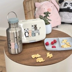 Pudełko śniadaniowe Lassig Lunchbox z wkładką Adventure Bus niebiesko żółty