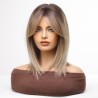Outlet HAIRCUBE Peruka ciemny blond syntetyczna średniej długości z grzywką
