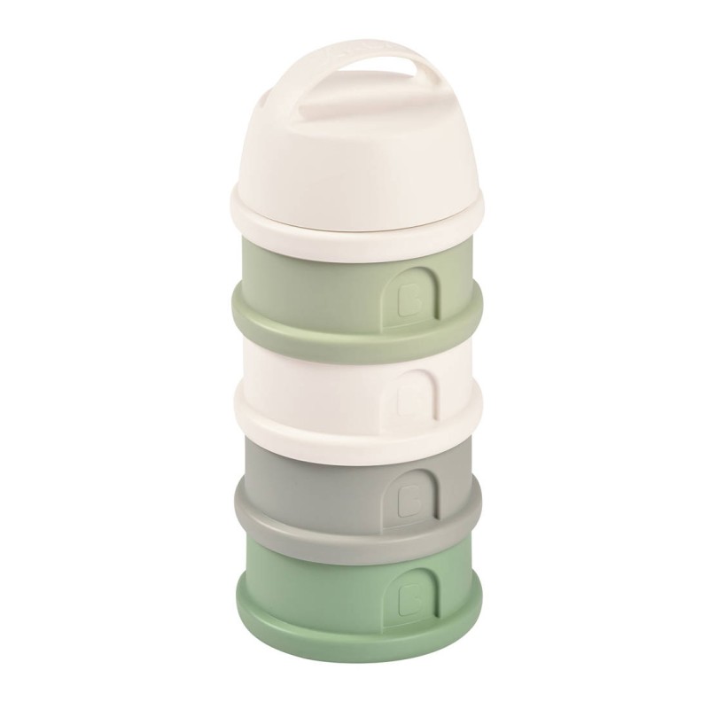 BEABA pojemniki na mleko w proszku 4 komory Cotton White Sage Green 440 ml