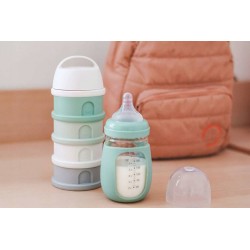 BEABA pojemniki na mleko w proszku 4 komory Cotton White Sage Green 440 ml