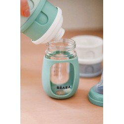 BEABA pojemniki na mleko w proszku 4 komory Cotton White Sage Green 440 ml