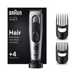 Outlet Trymer do włosów Braun HC7390 akumulatorowy 17 ustawień srebrny OPIS